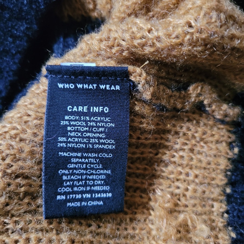 Who What Wear orange & black chunky striped sweater boxy oversized cozy grunge‎ - Picture 8 of 13